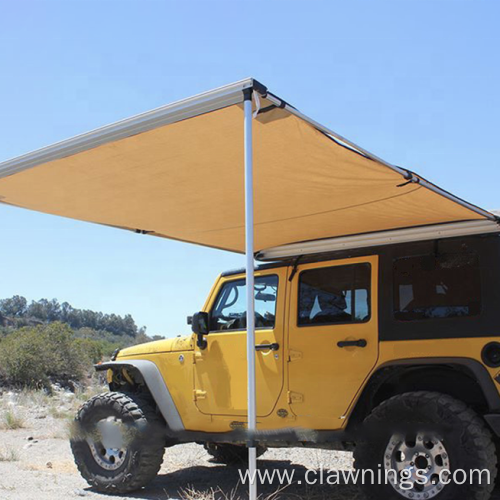 Retractable camping rooftop car roof side awning